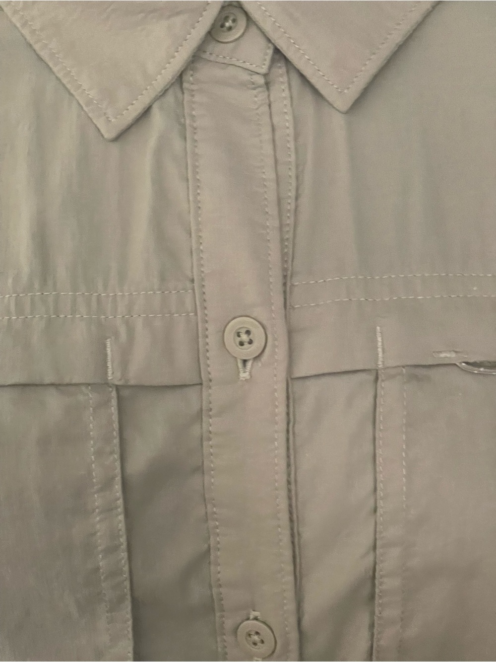 REI Women's Button-Down Shirt in Light Gray